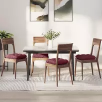 Sėdynių pagalvėlės 4 pcs Vyno raudona 40 x 40 x 12 cm audinys
