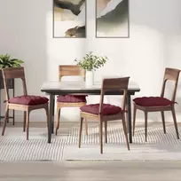 Sėdynių pagalvėlės 4 pcs Vyno raudona 40 x 40 x 6 cm audinys