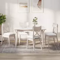 Sėdynių pagalvėlės 4 pcs Balta 40 x 40 x 6 cm audinys