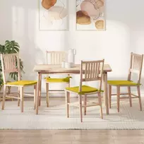Sėdynių pagalvėlės 4 pcs Geltona 40 x 40 x 3 cm Aksomas