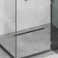 Dušo nutekėjimas su stiklo dangteliu Juoda 70 cm