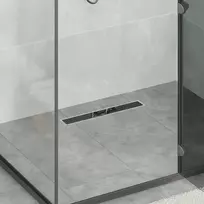 Dušo nutekėjimas su stiklo dangteliu Juoda 60 cm