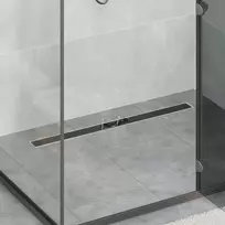 Dušo nutekėjimas su stiklo dangteliu Juoda 90 cm