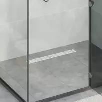 Dušo nuotekų stiklinis dangtelis su 360° sifonu Sidabro 60 cm