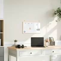 Magnetinė balta lenta su pušies masyvo rėmu, 60x40 cm