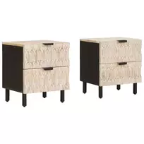 Šalia lovos spintelė su stalčių 2 pcs Balta 40 x 33 x 46 cm
