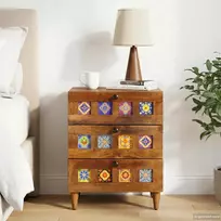 Šalia lovos spintelė Ruda 50 x 33 x 62 cm Kietas mango medis