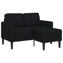 2-vietė sofa su L formos juodu 125 cm audiniu