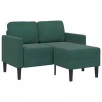 dvivietė sofa su gultu L formos tamsiai žalia 125 cm aksomas