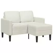 2-vietė sofa su Chaise L formos kremu 125 cm aksomas