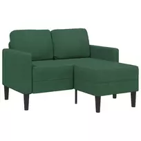 dvivietė sofa su gultu L formos tamsiai žalia 125 cm linas