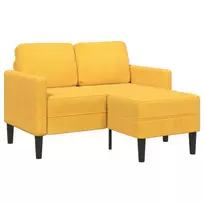 dvivietė sofa su gultu L formos šviesiai geltona 125cm patalynė