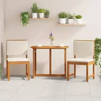 Sodo Kėdė su pagalve 2 pcs Ruda Akacijos medienos masyvas