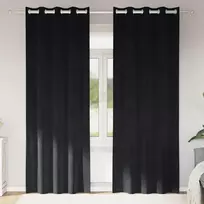 Užtemdymo užuolaidos 2 pcs Juoda 140 x 245 cm Aksomas