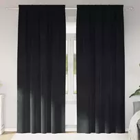 Užtemdymo užuolaidos 2 pcs Juoda 140 x 260 cm Aksomas
