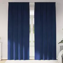 Užtemdymo užuolaidos 2 pcs Tamsiai mėlyna 140 x 260 cm Aksomas