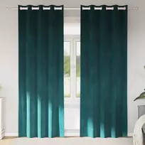Užtemdymo užuolaidos 2 pcs Tamsiai žalia 140 x 245 cm Aksomas