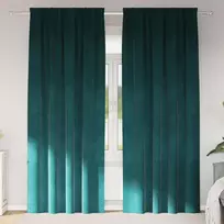 Užtemdymo užuolaidos 2 pcs Tamsiai žalia 140 x 260 cm Aksomas