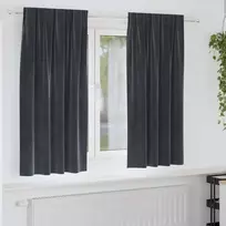 Užtemdymo užuolaidos 2 pcs Tamsiai pilka 140 x 175 cm Aksomas
