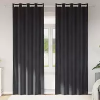 Užtemdymo užuolaidos 2 pcs Tamsiai pilka 140 x 225 cm Aksomas