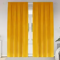 Užtemdymo užuolaidos 2 pcs Garučių geltona 140 x 225 cm Aksomas