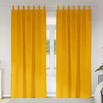 Užtemdymo užuolaidos 2 pcs Garučių geltona 140 x 225 cm Aksomas