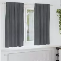 Užtemdymo užuolaidos 2 pcs Šviesiai pilka 140 x 175 cm Aksomas