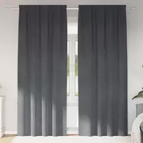 Užtemdymo užuolaidos 2 pcs Šviesiai pilka 140 x 245 cm Aksomas