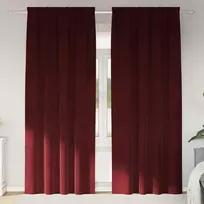 Užtemdymo užuolaidos 2 pcs Vyno raudona 140 x 225 cm Aksomas