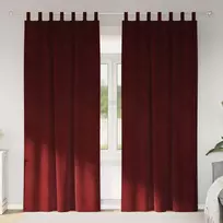 Užtemdymo užuolaidos 2 pcs Vyno raudona 140 x 225 cm Aksomas