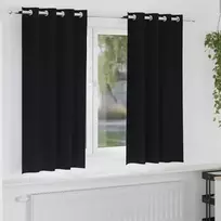 Užuolaidos su žiedais, blokuojančios šviesą 2 pcs Juoda