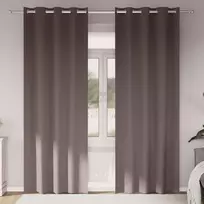 Užuolaidos su žiedais, blokuojančios šviesą 2 pcs Tamsiai rudas