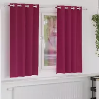 Užuolaidos su žiedais, blokuojančios šviesą 2 pcs Vyno raudona