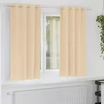 Užuolaidos su žiedais, blokuojančios šviesą 2 pcs Kreminė