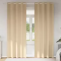 Užuolaidos su žiedais, blokuojančios šviesą 2 pcs Kreminė