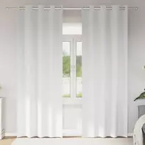 Užuolaidos su žiedais, blokuojančios šviesą 2 pcs Švari balta
