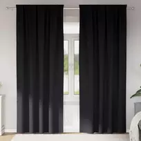 Užuolaidos su žiedais, blokuojančios šviesą 2 pcs Juoda