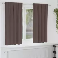 Užuolaidos su žiedais, blokuojančios šviesą 2 pcs Tamsiai rudas