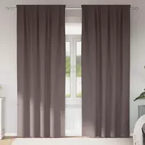 Užuolaidos su žiedais, blokuojančios šviesą 2 pcs Tamsiai rudas