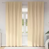 Užuolaidos su žiedais, blokuojančios šviesą 2 pcs Kreminė