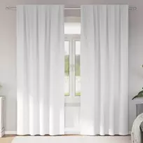 Užuolaidos su žiedais, blokuojančios šviesą 2 pcs Švari balta