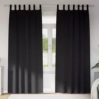 Užuolaidos su žiedais, blokuojančios šviesą 2 pcs Juoda