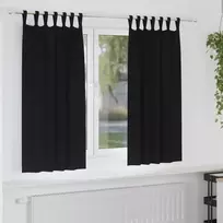 Užuolaidos su žiedais, blokuojančios šviesą 2 pcs Juoda