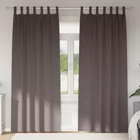 Užuolaidos su žiedais, blokuojančios šviesą 2 pcs Tamsiai rudas
