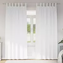 Užuolaidos su žiedais, blokuojančios šviesą 2 pcs Švari balta