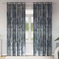 Aksominio tipo užuolaidos 2 pcs Sidabrinė Pilka 225 x 140 cm