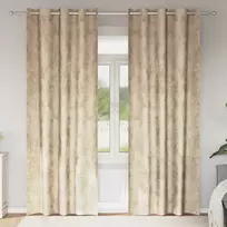 Aksominio tipo užuolaidos 2 pcs Kreminė 260 x 140 cm Aksomas