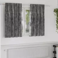 Aksominio tipo užuolaidos 2 pcs Pilka 140 x 140 cm Aksomas