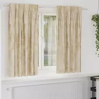Aksominio tipo užuolaidos 2 pcs Kreminė 175 x 140 cm Aksomas
