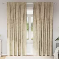 Aksominio tipo užuolaidos 2 pcs Kreminė 260 x 140 cm Aksomas